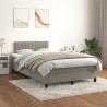 Łóżko kontynentalne z materacem, jasnoszare, 120x190cm, aksamit