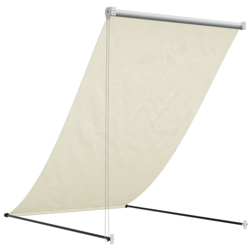 Markiza zwijana, kremowa, 150x150 cm, tkanina i stal