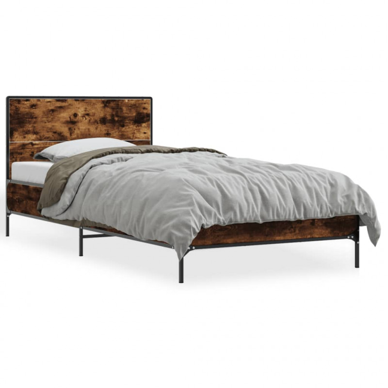 Rama łóżka, przydymiony dąb, 100x200cm, materiał drewnopochodny