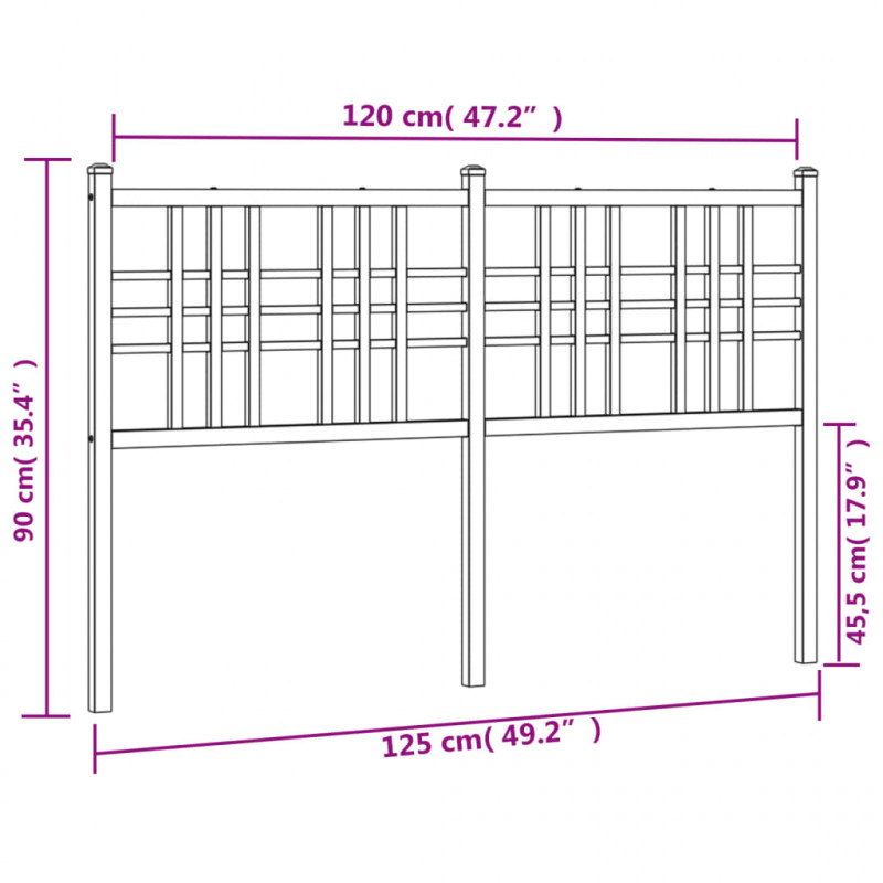 Metalowe wezgłowie, białe, 120 cm