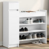 Szafka na buty, biała, 100,5x28x100 cm, materiał drewnopochodny