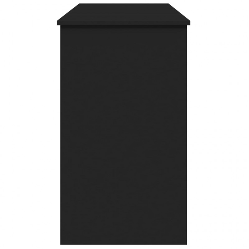 Toaletka z lustrem, czarna, 100x45x76 cm