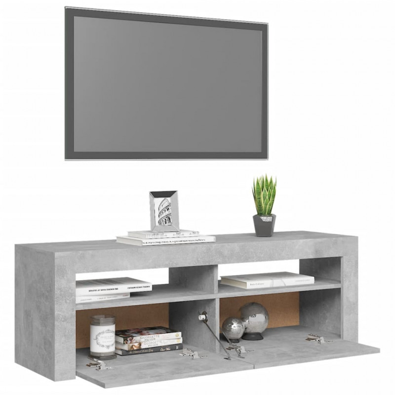 Szafka pod TV z oświetleniem LED, szarość betonu, 120x35x40 cm