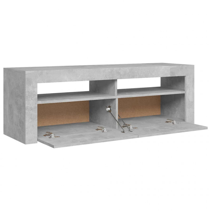 Szafka pod TV z oświetleniem LED, szarość betonu, 120x35x40 cm