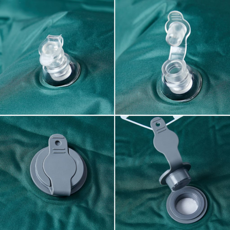 Materac samopompujący z poduszką, 1-osobowy, zielony