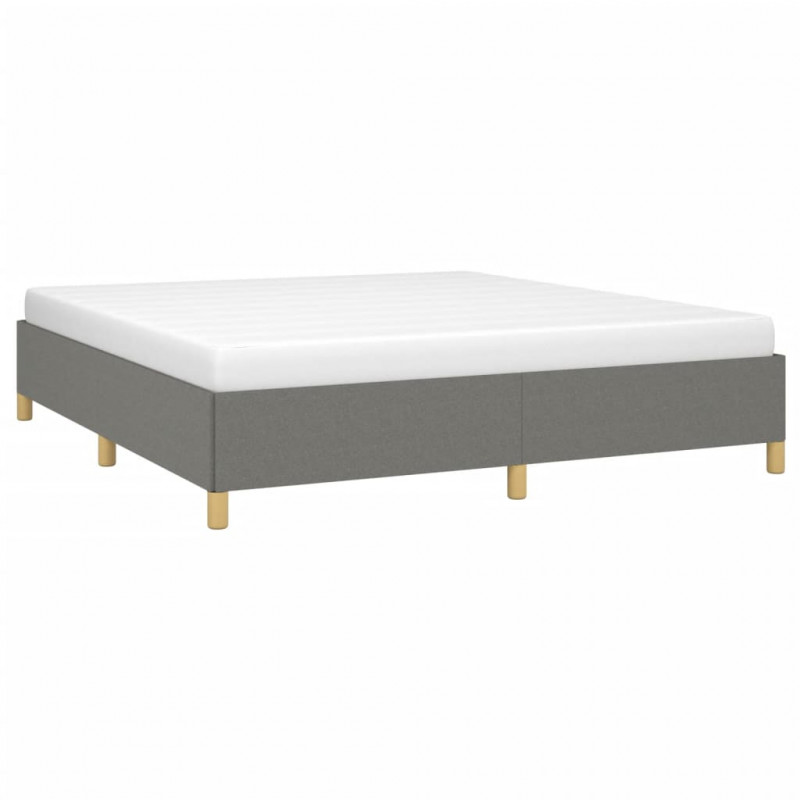 Rama łóżka bez materaca, ciemnoszara, 160x200 cm, obita tkaniną