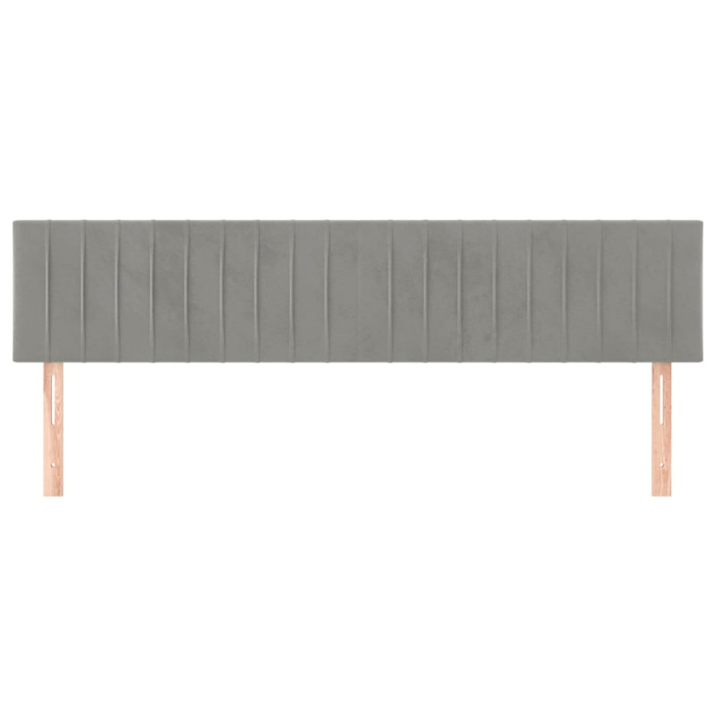 Zagłówki do łóżka, 2 szt., jasnoszary, 90x5x78/88 cm, aksamit