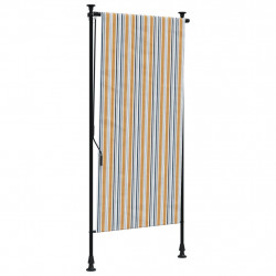 Roleta zewnętrzna, żółto-biała, 100x270 cm, tkanina i stal