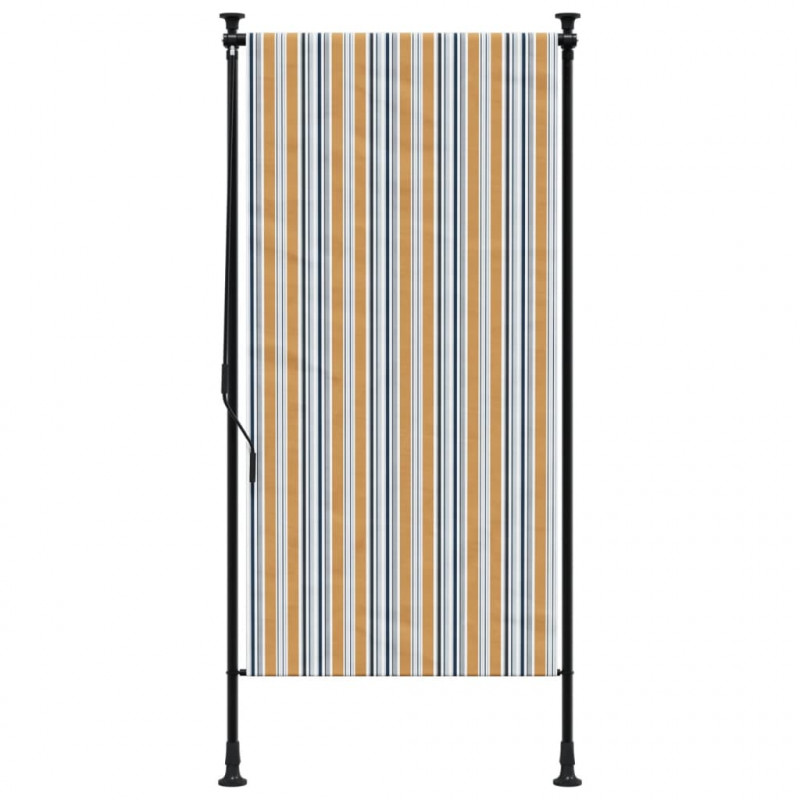 Roleta zewnętrzna, żółto-biała, 100x270 cm, tkanina i stal