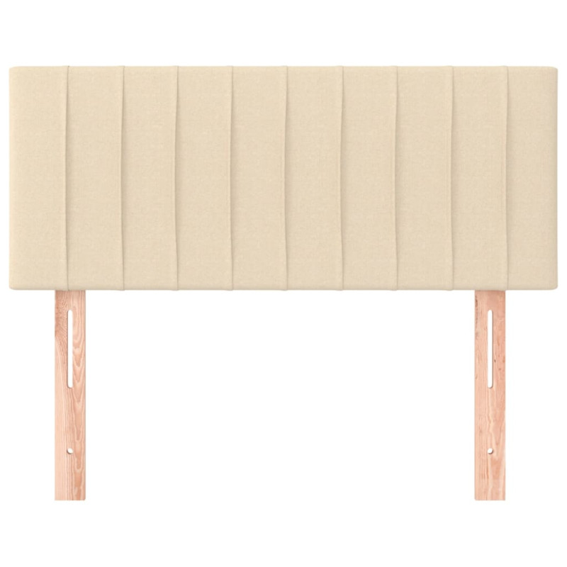 Zagłówek do łóżka, kremowy, 100x5x78/88 cm, tkanina