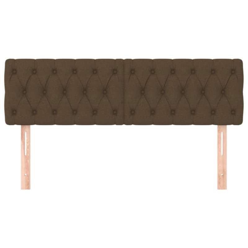 Zagłówki do łóżka, 2 szt., ciemnobrązowy, 80x7x78/88cm, tkanina