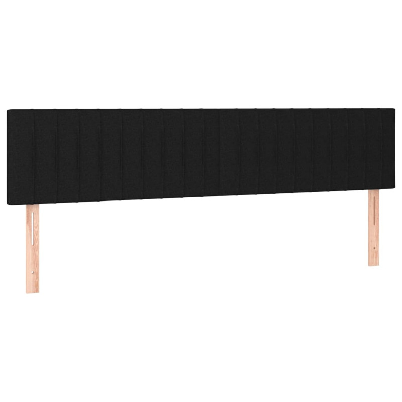Zagłówki do łóżka, 2 szt., czarny, 100x5x78/88 cm, tkanina