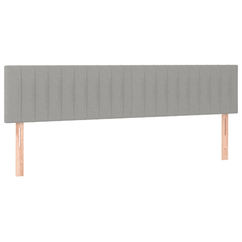 Zagłówki do łóżka, 2 szt., jasnoszary, 100x5x78/88 cm, tkanina