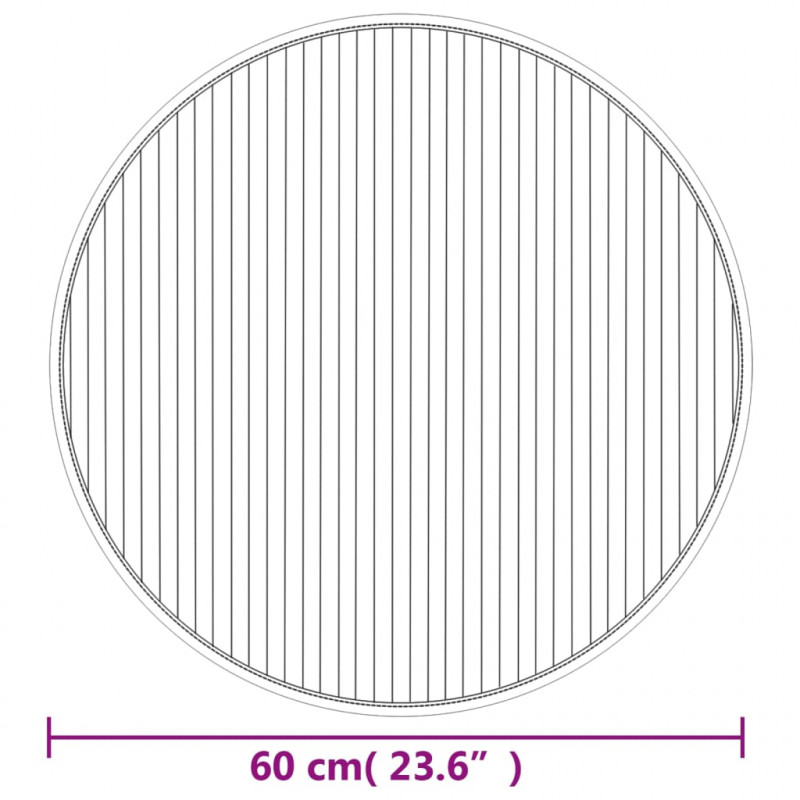 Dywan okrągły, szary, 60 cm, bambusowy