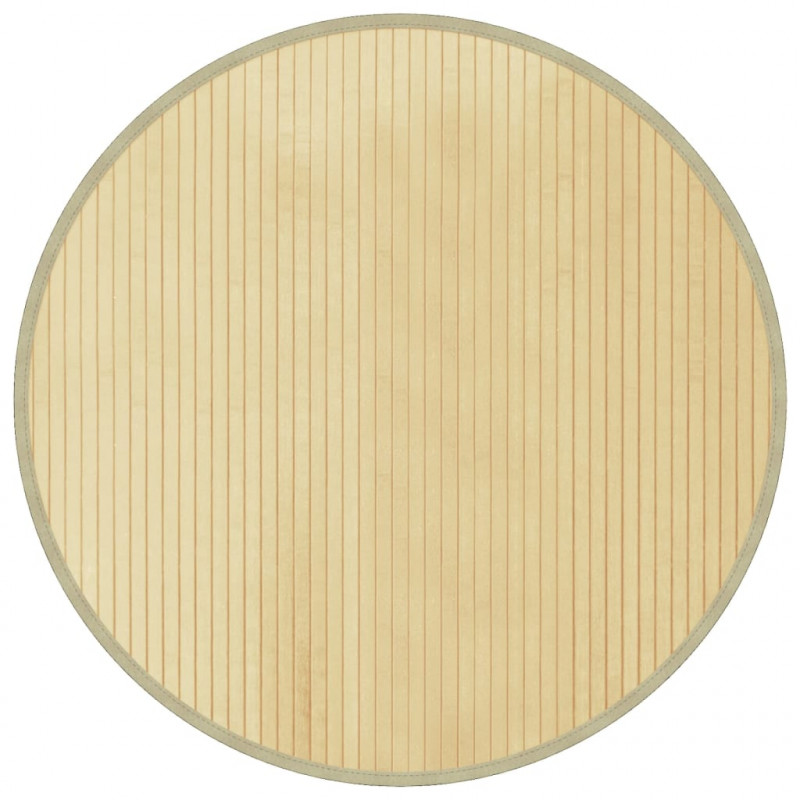 Dywan okrągły, jasny naturalny, 80 cm, bambusowy