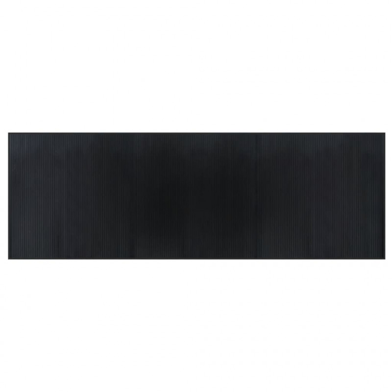 Dywan prostokątny, czarny, 100x300 cm, bambusowy