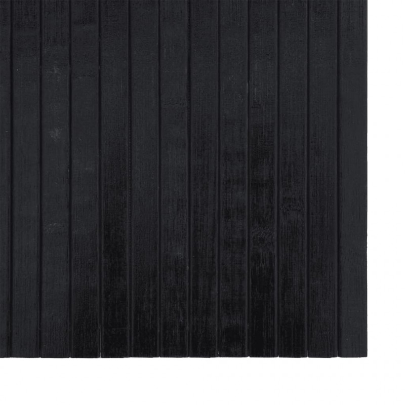 Dywan prostokątny, czarny, 70x400 cm, bambusowy