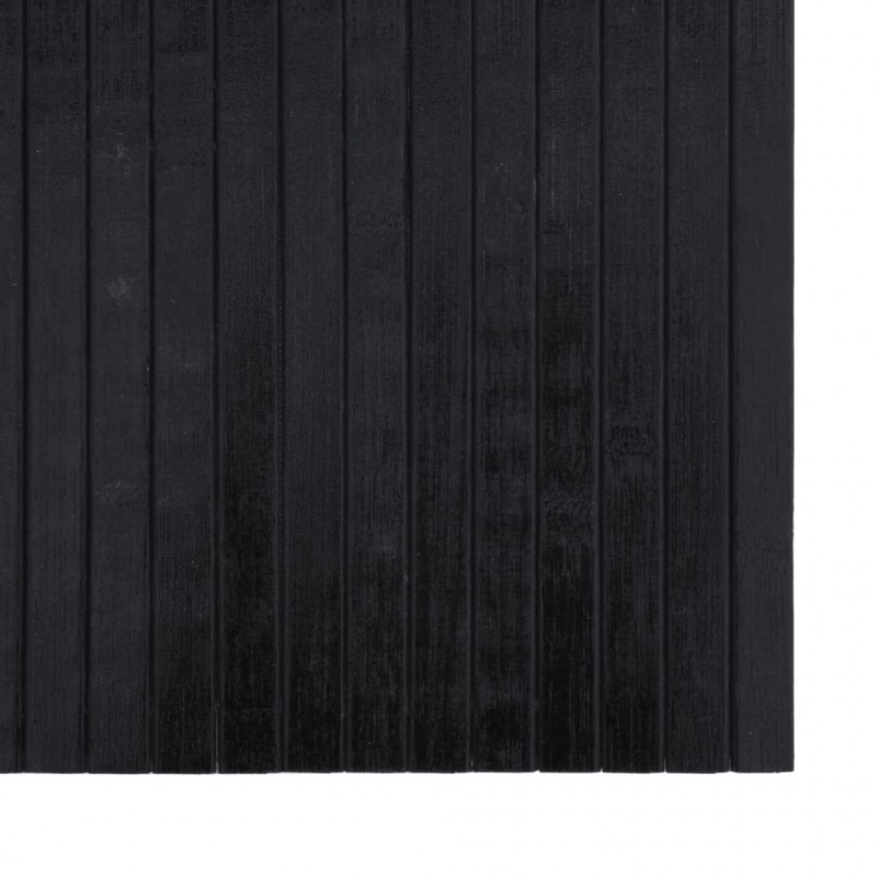 Dywan prostokątny, czarny, 100x200 cm, bambusowy