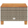 Stolik ogrodowy, szary, 55x55x36 cm rattan PE i drewno akacjowe