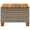 Stolik ogrodowy, szary, 55x55x36 cm rattan PE i drewno akacjowe