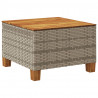 Stolik ogrodowy, szary, 55x55x36 cm rattan PE i drewno akacjowe