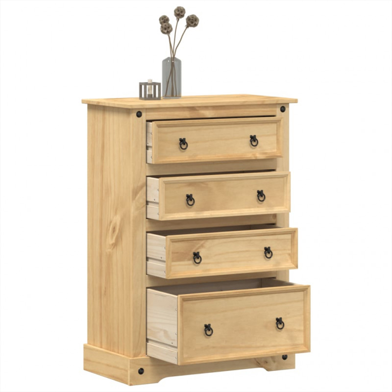 Komoda Corona, 80x43x114 cm, lite drewno sosnowe