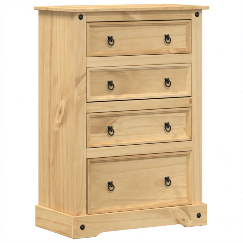 Komoda Corona, 80x43x114 cm, lite drewno sosnowe
