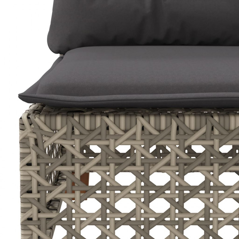3-osobowa sofa ogrodowa z poduszkami, szara, polirattan