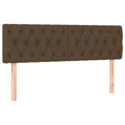 Zagłówki do łóżka, 2 szt, ciemnobrązowe, 72x7x78/88 cm, tkanina
