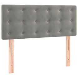 Zagłówek do łóżka, jasnoszary, 90x5x78/88 cm, aksamit
