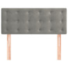 Zagłówek do łóżka, jasnoszary, 90x5x78/88 cm, aksamit