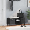 Ławka na buty VIKEN czarna 106x35x45 cm materiał drewnopochodny