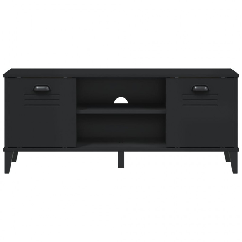Ławka na buty VIKEN czarna 106x35x45 cm materiał drewnopochodny
