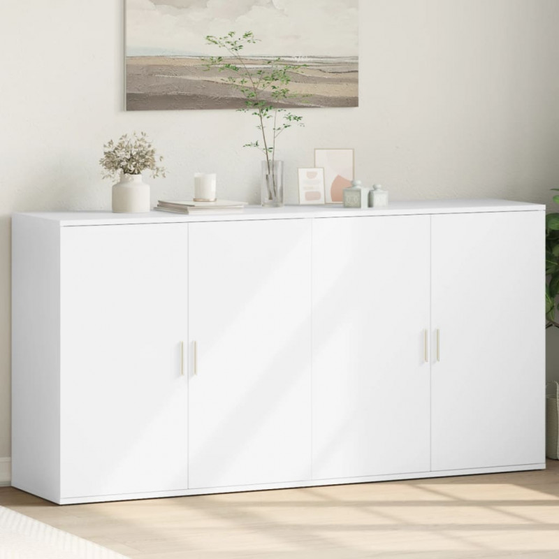 Szafki, 2 szt., białe, 79x38x80 cm, materiał drewnopochodny