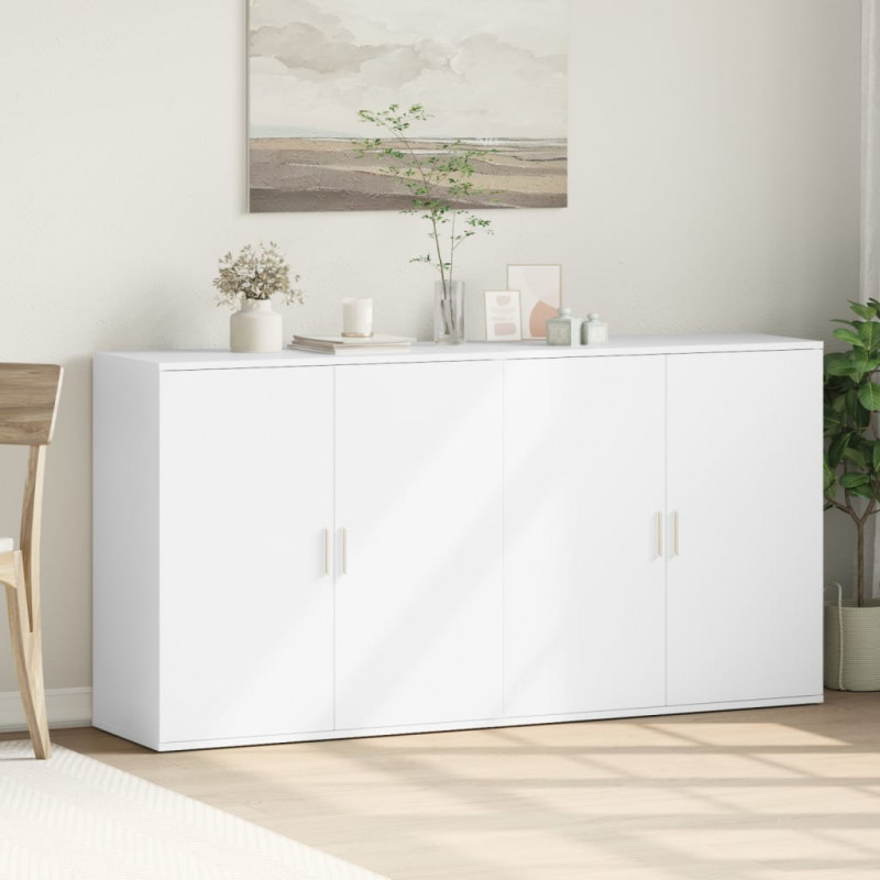Szafki, 2 szt., białe, 79x38x80 cm, materiał drewnopochodny