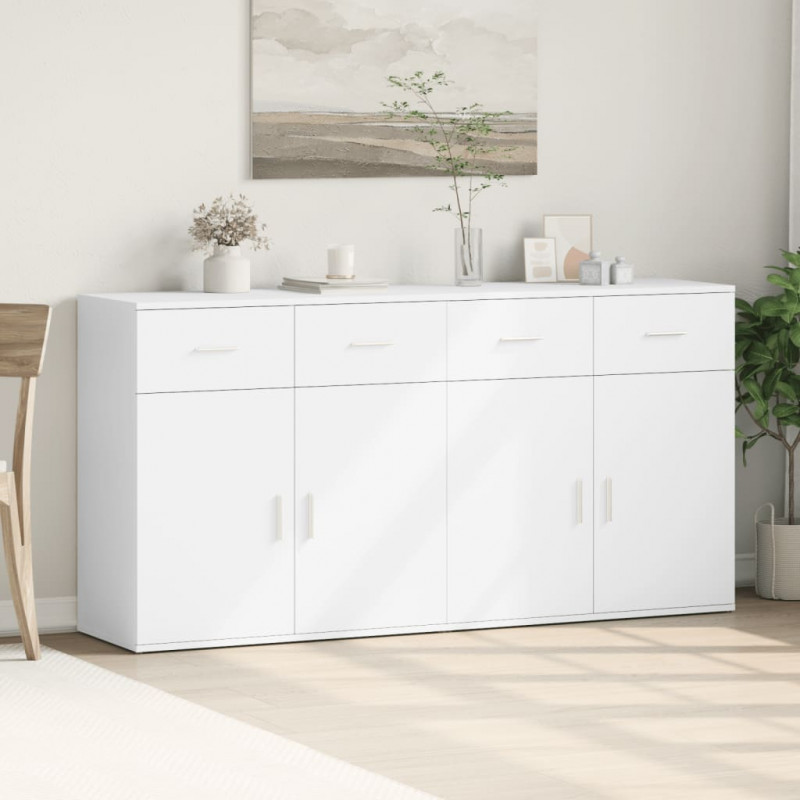 Szafki, 2 szt., białe, 79x38x80 cm, materiał drewnopochodny