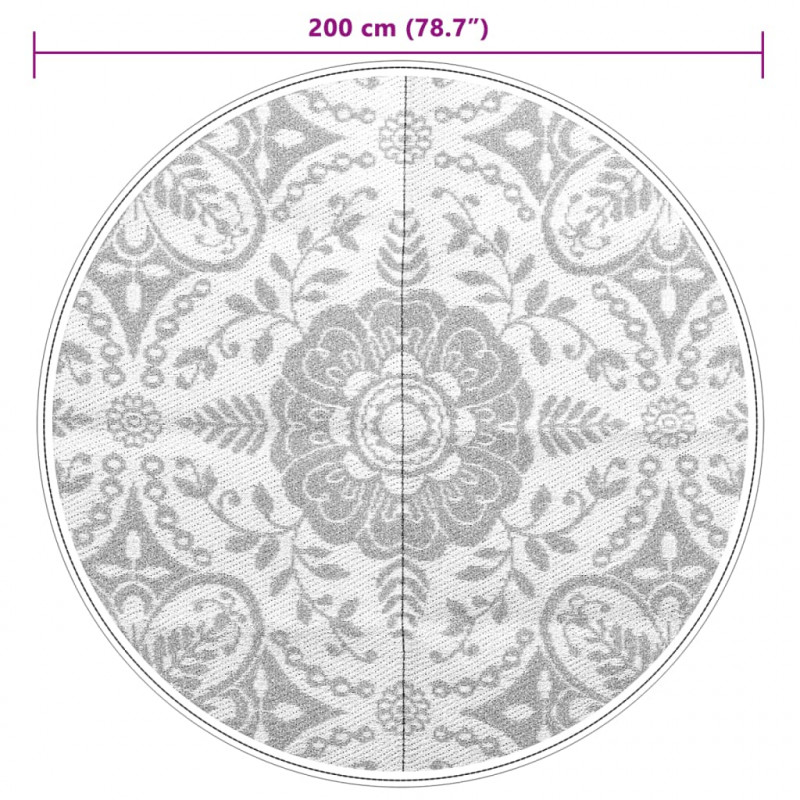 Dywan na zewnątrz, różowy, Ø200 cm, PP