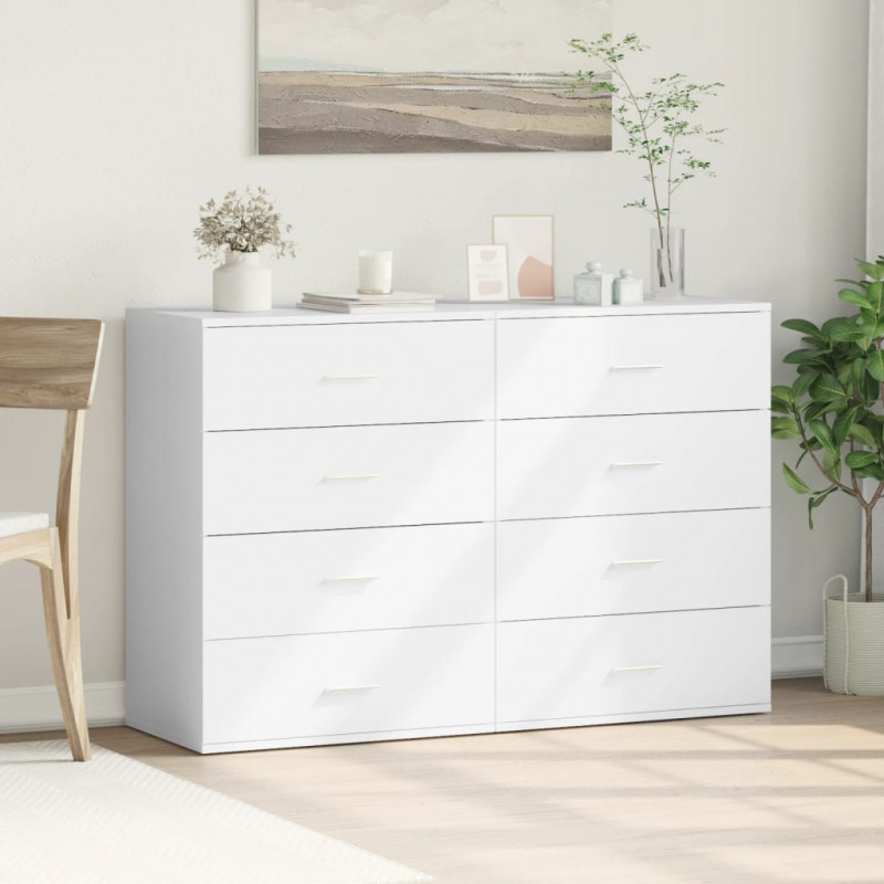 Szafki, 2 szt., białe, 60x39x80 cm, materiał drewnopochodny