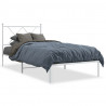Metalowa rama łóżka z wezgłowiem, biała, 90x190 cm