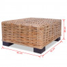Stolik kawowy, naturalny rattan, 45 x 45 x 30 cm