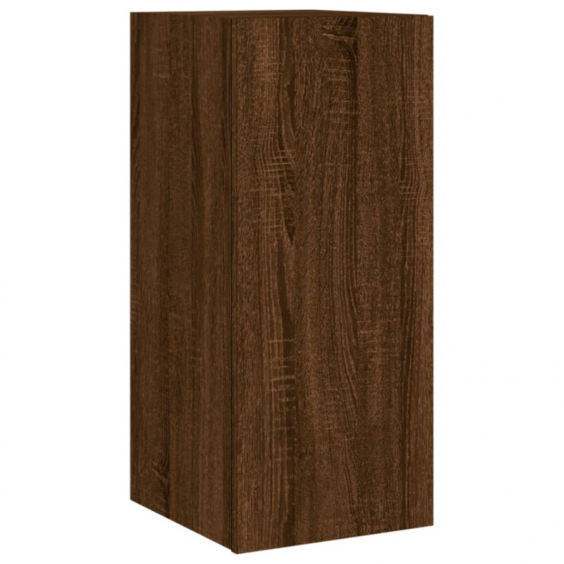 Ścienna szafka TV z LED, brązowy dąb, 30,5x35x70 cm