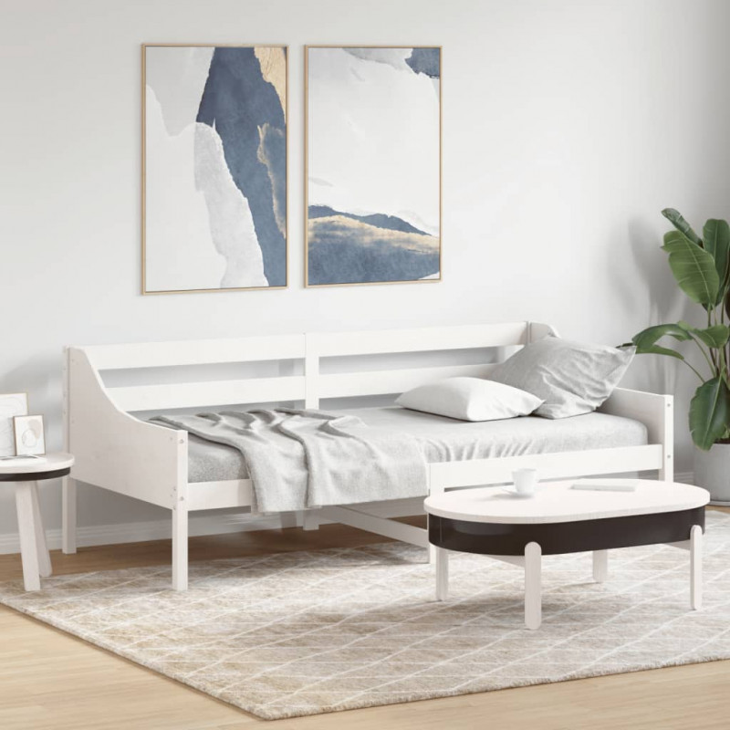 Łóżko dzienne bez materaca, białe, 80x200 cm, drewno sosnowe