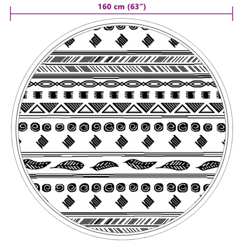 Dywan na zewnątrz, szary, Ø160 cm, PP
