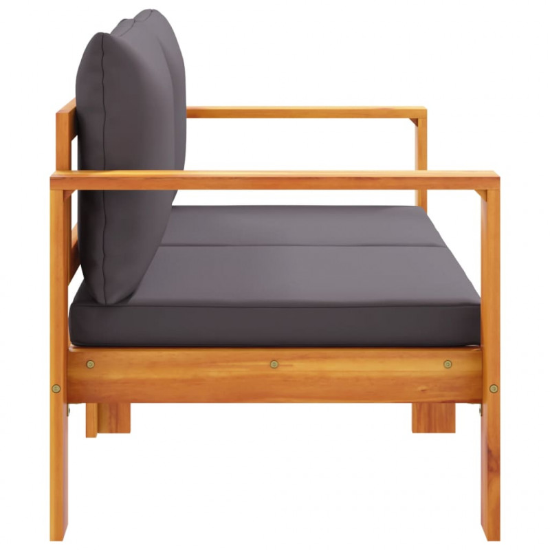 Sofa ogrodowa z poduszkami, 2-osobowa, lite drewno akacjowe