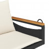 Ławka bujana z poduszkami, czarna, 109x62x40 cm, polirattan