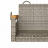 Ławka bujana, szara, 109x62x40 cm, polirattan