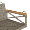 Ławka bujana, szara, 63x62x40 cm, polirattan