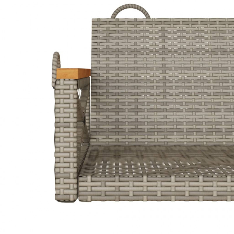 Ławka bujana, szara, 63x62x40 cm, polirattan