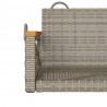 Ławka bujana, szara, 63x62x40 cm, polirattan