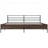 Rama łóżka, brązowy dąb, 200x200 cm, materiał drewnopochodny